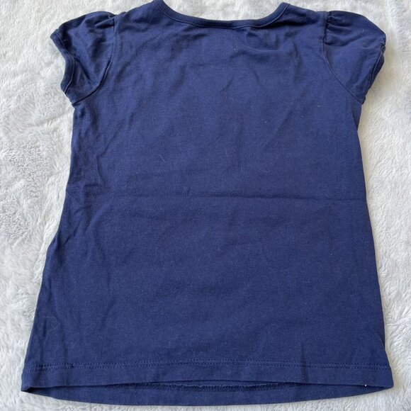 Gymboree 3T Girls Navy Blue Cotton T-Shirt With Space Cats Print - Picture 2 of 3